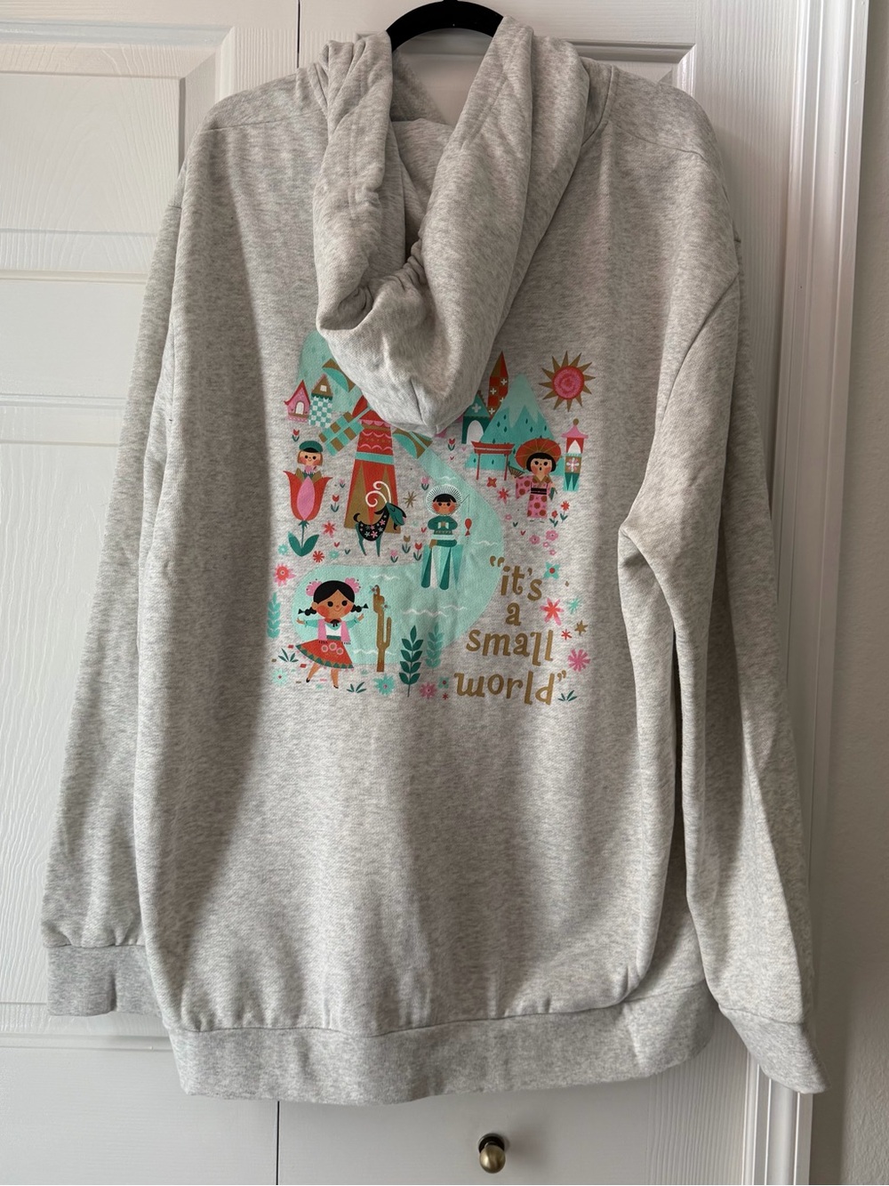 NEW Disney Parks It’s A Small World Hoodie Jacket Gray Sz 2X